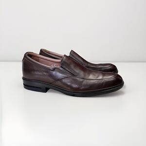 Rockport Leader 2 Bike Toe Mens 9.5 Brown Leather Slip-on Loafers Style 501843